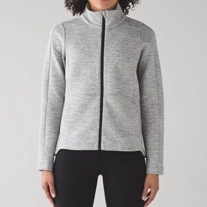 Lululemon Going Places Jacket Full Zip Heathered Light Grey Size 4